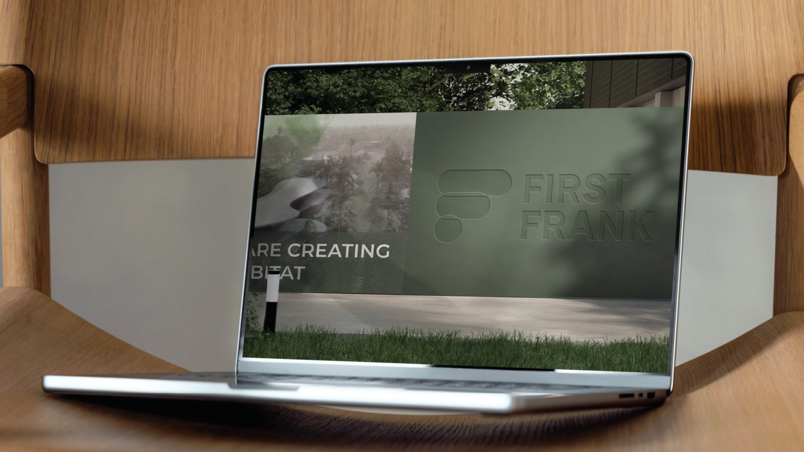 FIRSTFRANK — ตัวอย่างการใช้งานแบรนด์ (mockup) แบรนด์อสังหาริมทรัพย์