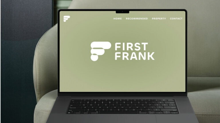 FIRSTFRANK — ตัวอย่างการใช้งานแบรนด์ (mockup) แบรนด์อสังหาริมทรัพย์