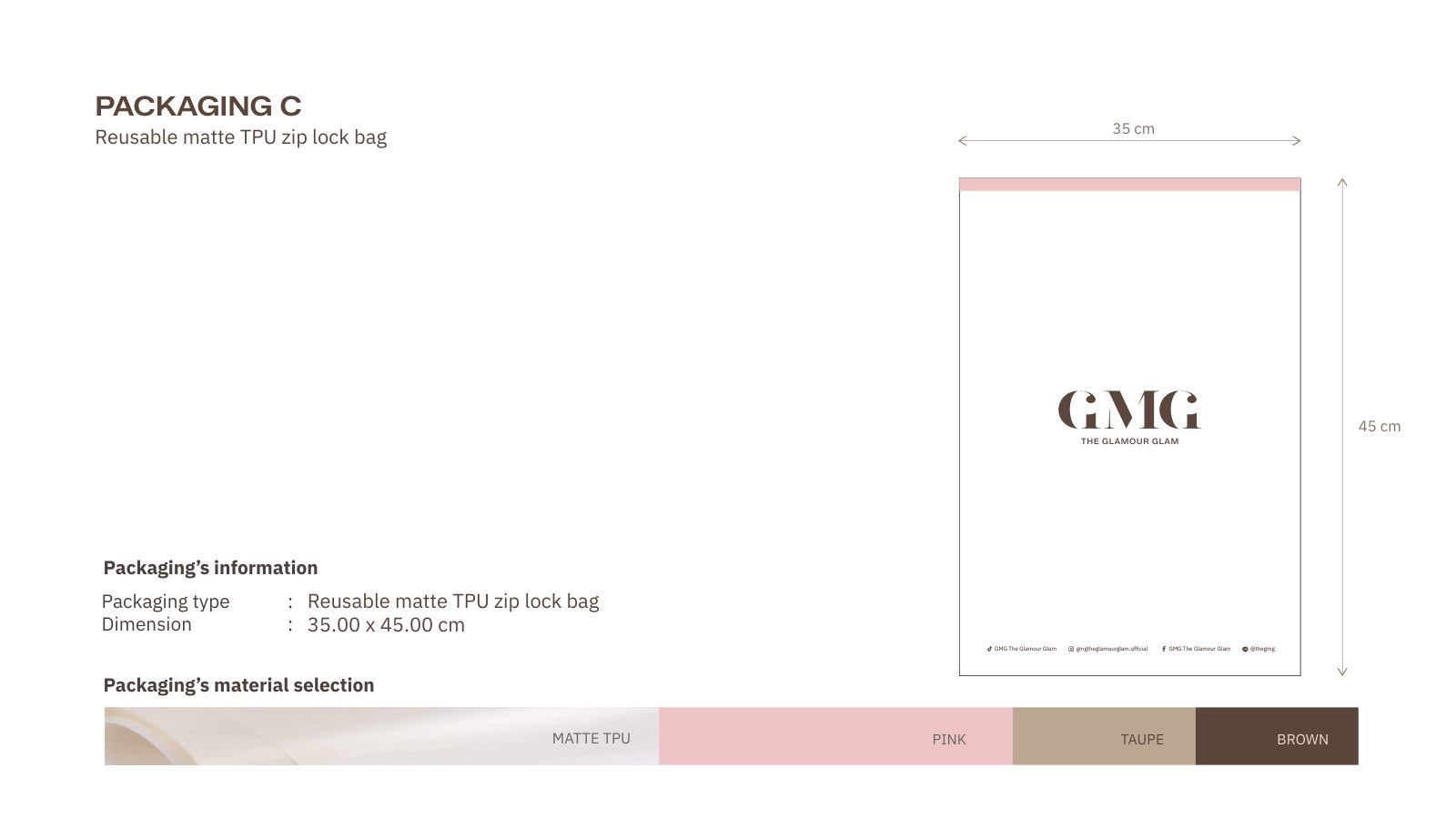 GMG — ตัวอย่างการใช้งานแบรนด์ (mockup) แบรนด์แฟชั่น