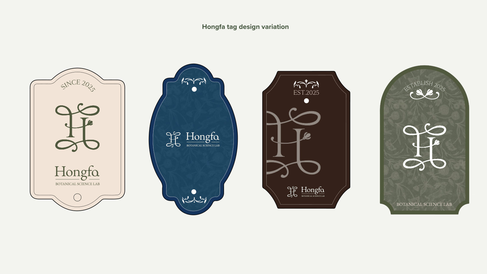 Hongfa — ตัวอย่างการใช้งานแบรนด์ (mockup) แบรนด์สารสกัดพฤกษศาสตร์