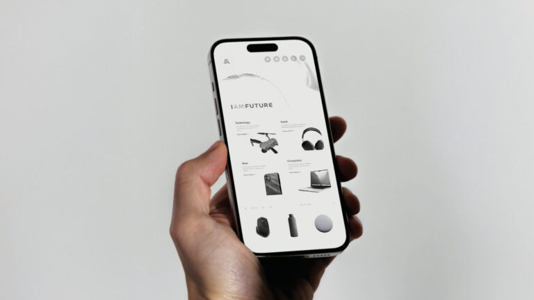 I AM FUTURE — ตัวอย่างการใช้งานแบรนด์ (mockup) แบรนด์อีคอมเมิร์ซเครื่องใช้ไฟฟ้า