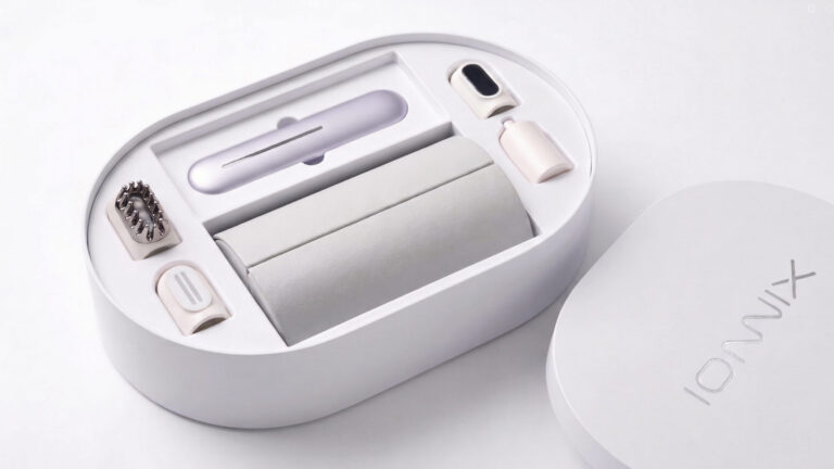 IONNIX — ตัวอย่างการใช้งานแบรนด์ (mockup) แบรนด์ beauty tech