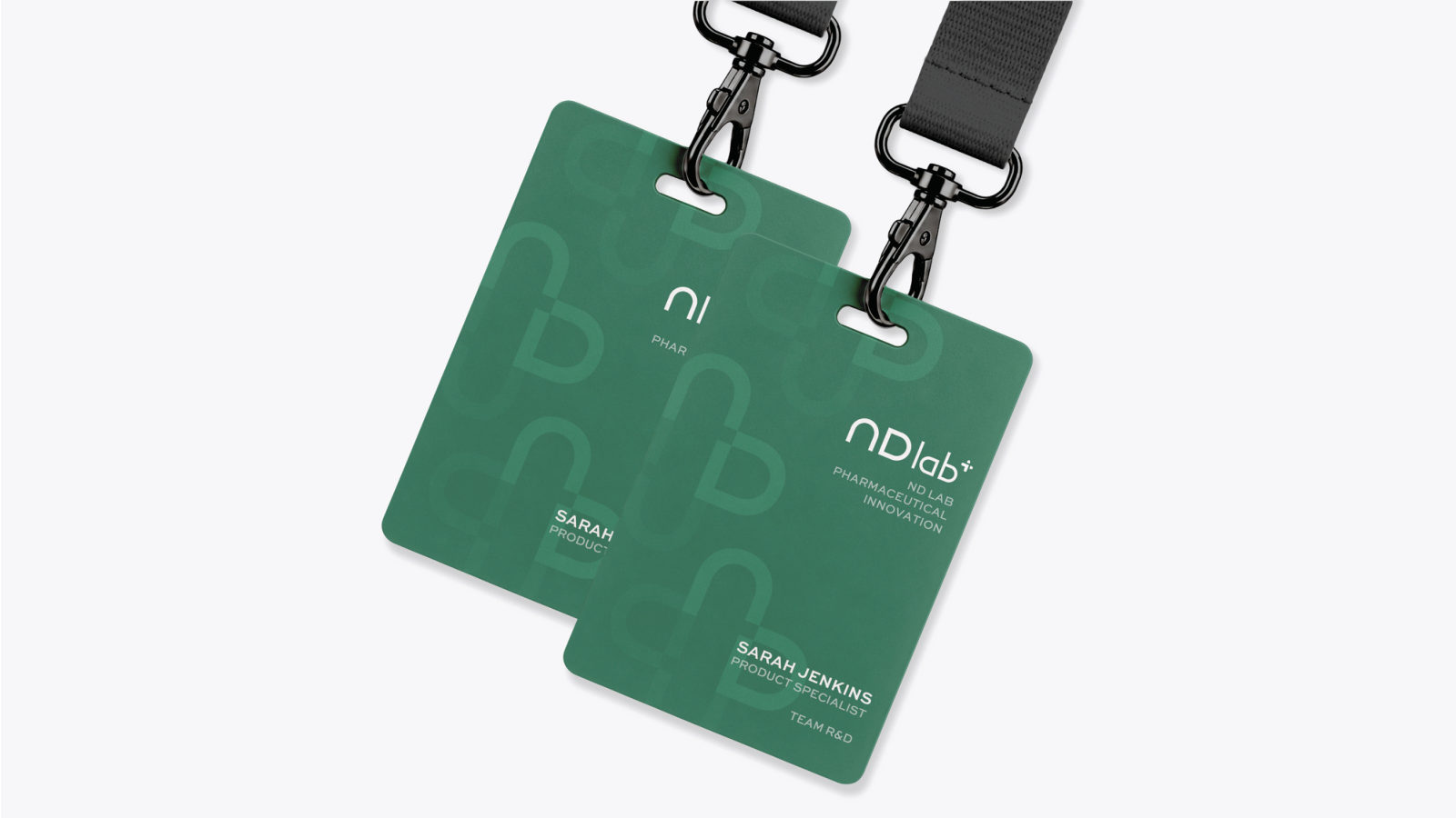 ND LAB — ตัวอย่างการใช้งานแบรนด์ (mockup) แบรนด์อาหารเสริม