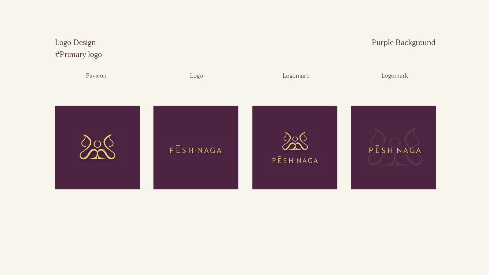 Pesh Naga — ตัวอย่างการใช้งานแบรนด์ (mockup) แบรนด์รีสอร์ต