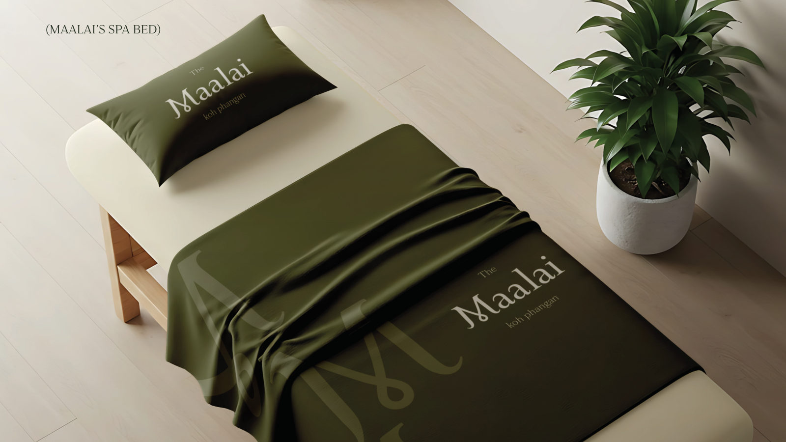 The Maalai — ตัวอย่างการใช้งานแบรนด์ (mockup) แบรนด์โรงแรมและรีสอร์ต